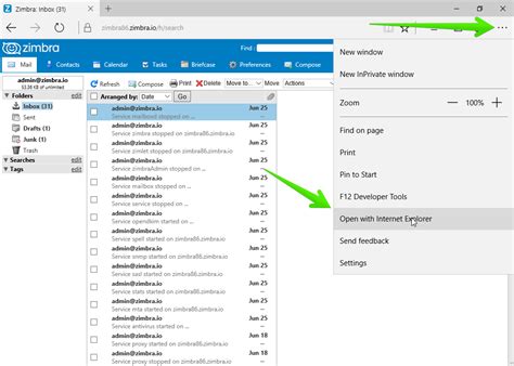 zimbra web client.